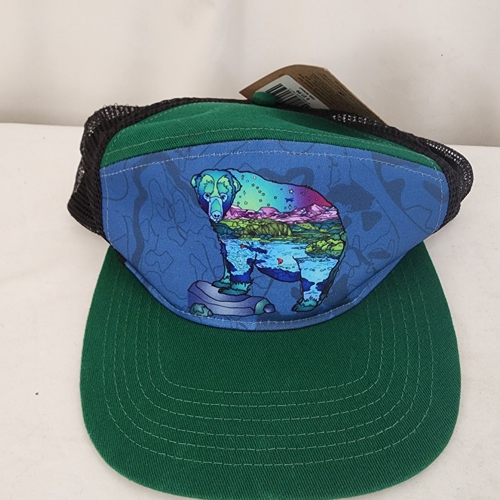 NWT Locale Hat Raster Flatbrim Trucker Hat Grizzly Bear